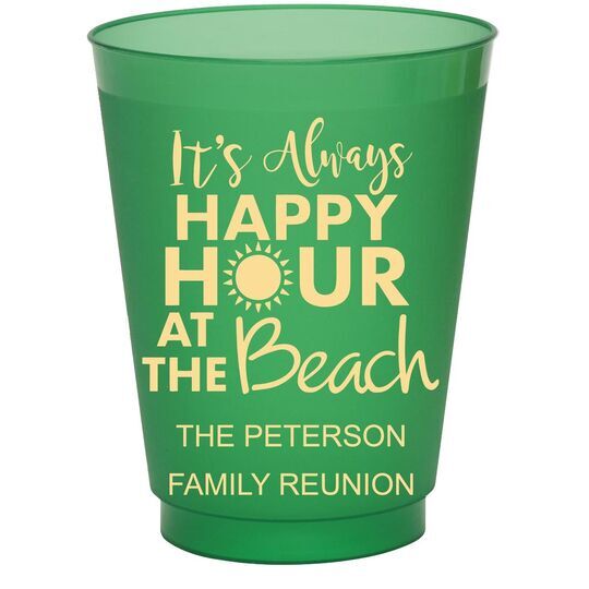 Happy Hour at the Beach Colored Shatterproof Cups